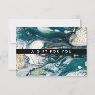 Blau Grün und Gold Sprenkel Geschenkgutschein
