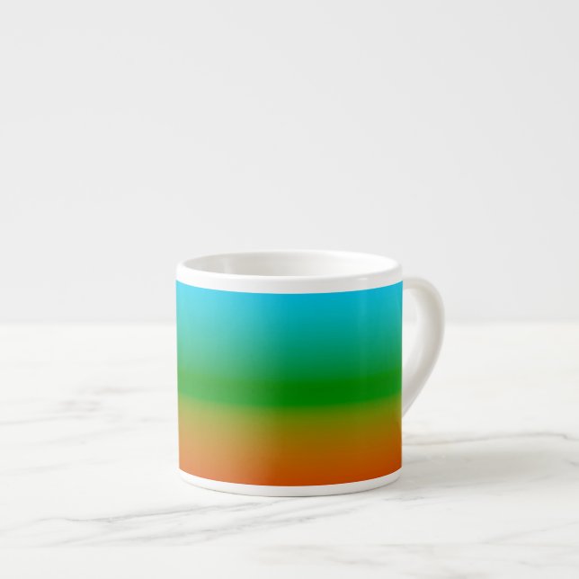 Blau Grün und Orange Gradient Espressotasse (Vorderseite Rechts)