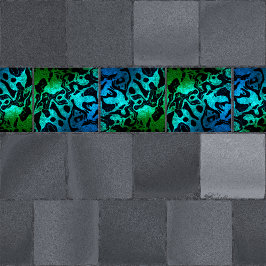 Blau, grün und schwarz, Glitzer, Wavy Muster Fliese