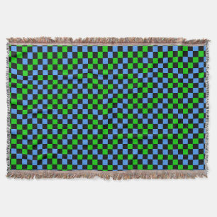 Blau Grün und Schwarz kariertes Muster Decke