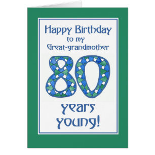 Blau, grün, weiß 80. Geburtstag Großmutter