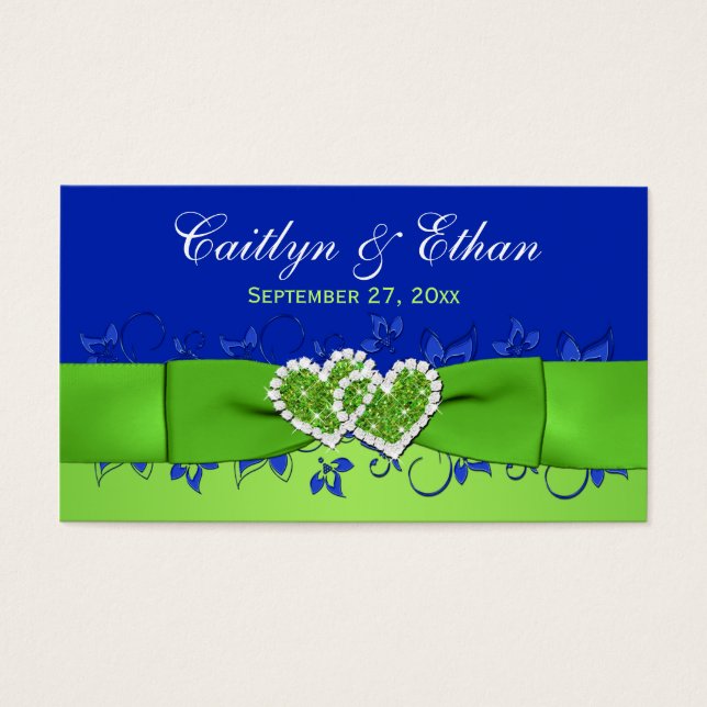 Blau, grüne Blüte, Gastgeschenk Hochzeit des Herze (Vorderseite)