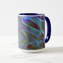 Blau-grüne digitale graue Satin-Schatten Tasse