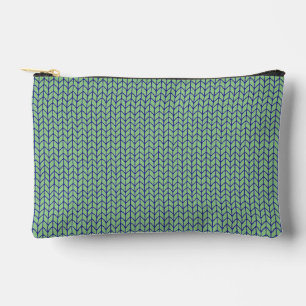 BLAU GRÜNE FLACHSTRICKEREI Kleine Accessoiretasche Zubehörtasche