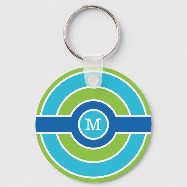 Blau / Grüne Kreise, kundenspezifische Schlüsselke Schlüsselanhänger (Vorderseite)