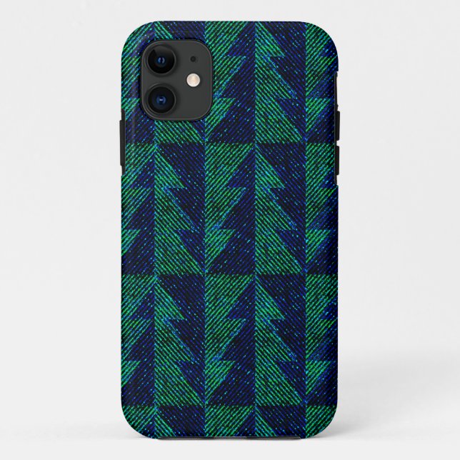 Blau, grüne Weihnachtsbäume. Case-Mate iPhone Hülle (Rückseite)
