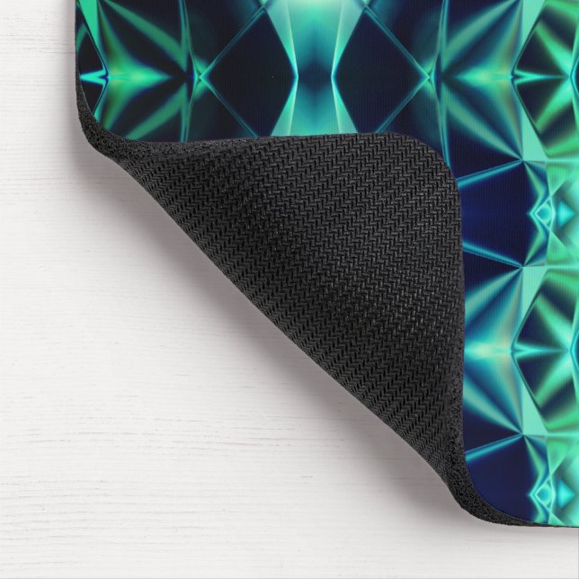 Blau-grüner Acrylrapport, Neon-Spiegelformen Mousepad (Ecke)