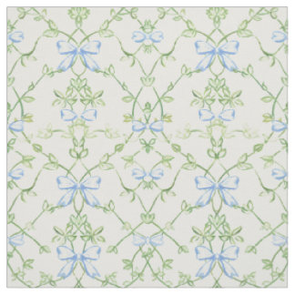 Blau-grünes florales Gittermuster Stoff