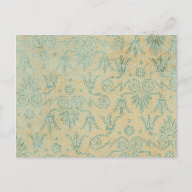 Blau Grunge Dekorative Muster Hintergrund Postkarte (Vorderseite)