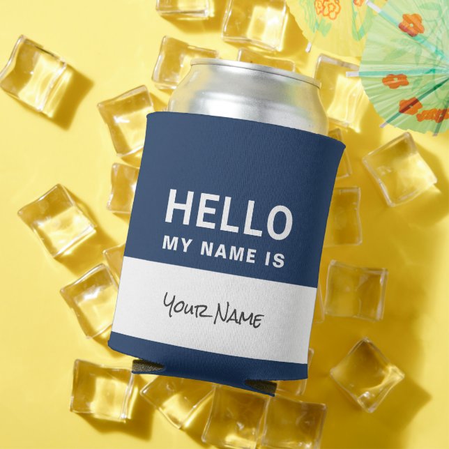 Blau Hallo ich bin | Personalisierter Dosenkühler (In Situ Sommer)