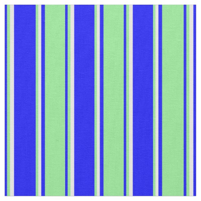 Blau, hellgrün und Minzcreme Stoff (Nahaufnahme)