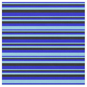 Blau, Himblau und schwarz Streifen/Muster mit Lini Stoff