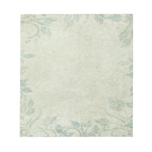 Blau Hochzeit mit Vintage-Blumenranke Notizblock