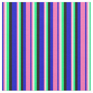 Blau, Hot Pink, Minze Creme, grün und schwarz Stoff