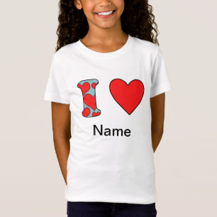 blau ich liebe personalisiert T-Shirt