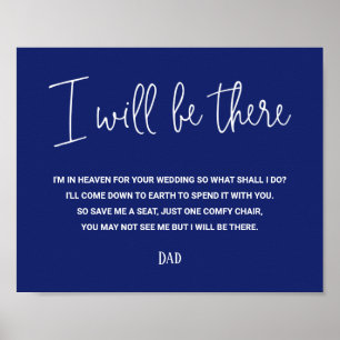 Blau Ich werde dort Gedächtnissitzname Hochzeit se Poster