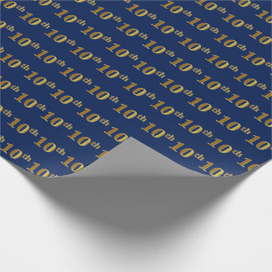 Blau, Imitat-Gold10. (zehntes) Geschenkpapier
