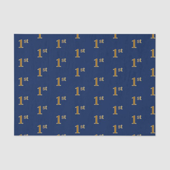 Blau, Imitate Gold 1. (First) Event Tissue Paper Seidenpapier (Vorderseite)