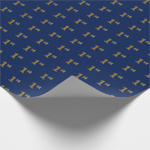 Blau, Imitate Gold 1. (First) Event Wrapping Paper Geschenkpapier