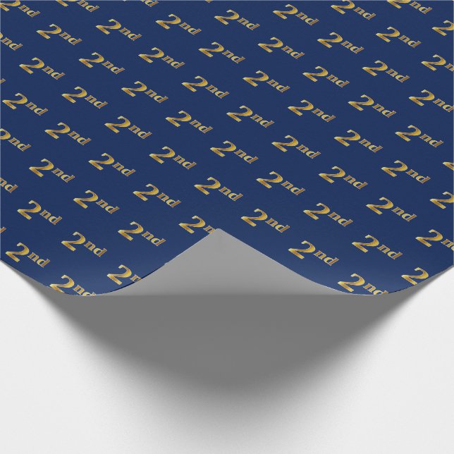 Blau, Imitate Gold 2. (2.) Event Wrapping Paper Geschenkpapier (Ecke)