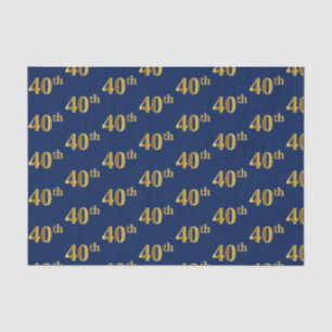 Blau, Imitate Gold 40. (40.) Event Tissue Paper Seidenpapier