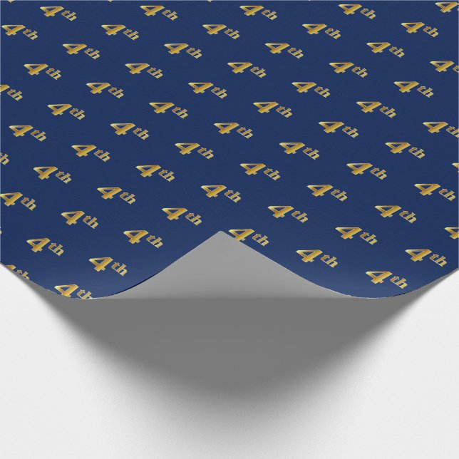 Blau, Imitate Gold 4. (4.) Event Wrapping Paper Geschenkpapier (Ecke)