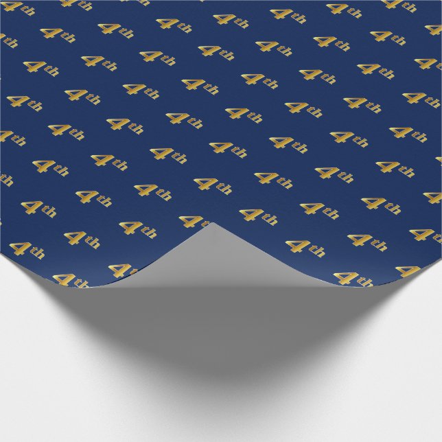 Blau, Imitate Gold 4. (4.) Event Wrapping Paper Geschenkpapier (Ecke)