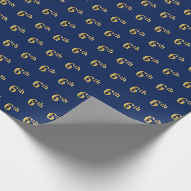 Blau, Imitate Gold 6. (6.) Event Wrapping Paper Geschenkpapier (Ecke)