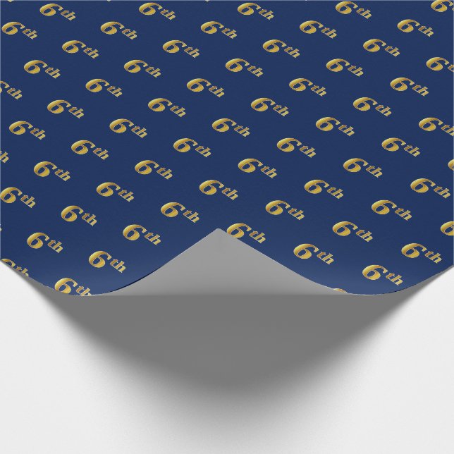 Blau, Imitate Gold 6. (6.) Event Wrapping Paper Geschenkpapier (Ecke)