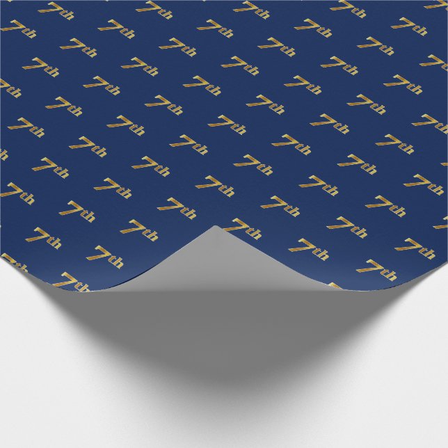 Blau, Imitate Gold 7. (7.) Event Wrapping Paper Geschenkpapier (Ecke)
