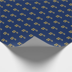 Blau, Imitate Gold 8. (Achte) Event Wrapping Paper Geschenkpapier