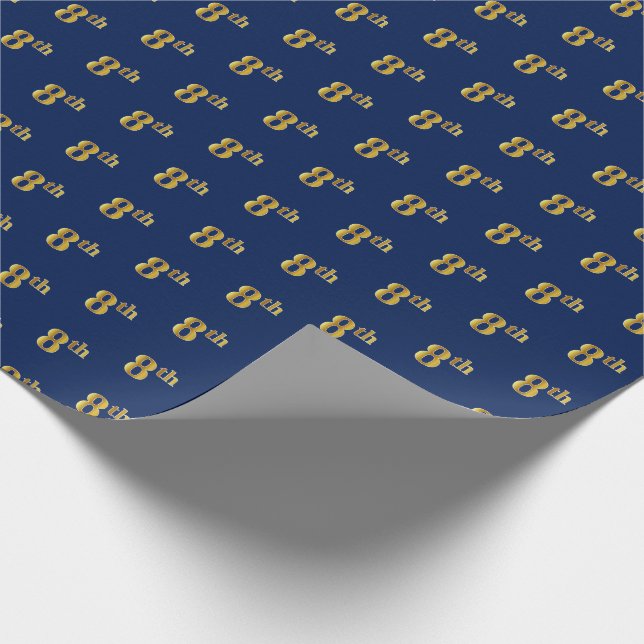 Blau, Imitate Gold 8. (Achte) Event Wrapping Paper Geschenkpapier (Ecke)