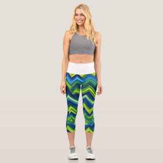 Blau in grün capri leggings