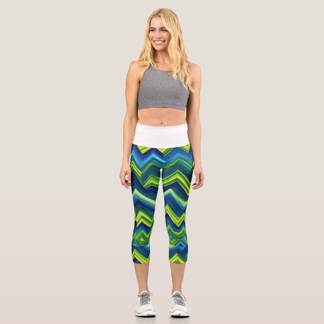 Blau in grün capri leggings (Vorderseite)