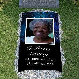 Blau in Love Memory Foto Grave Cover Blanket Banner