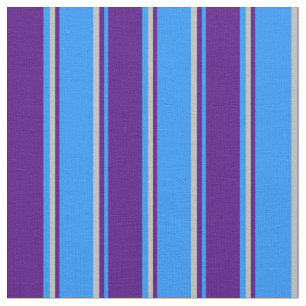 Blau, Indigo und Graue Streifen Stoff
