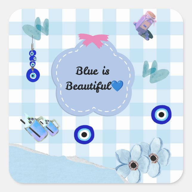 Blau ist schön Süß Ästhetischer Aufkleber 💜🧿 (Vorderseite)