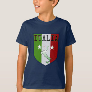 Blau Italia Crest Mittelalter Kinder T-Shirt