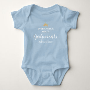Blau Jeder Prinz braucht Godeltern-Vorschlag Baby Strampler