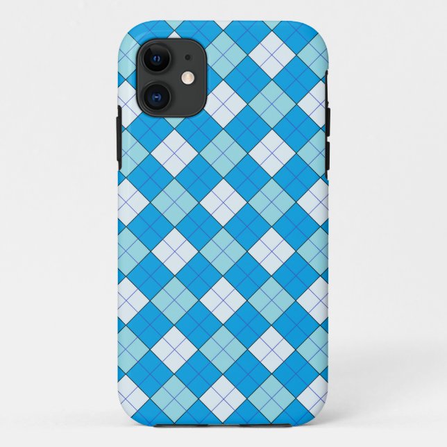 Blau Kariert Case-Mate iPhone Hülle (Rückseite)