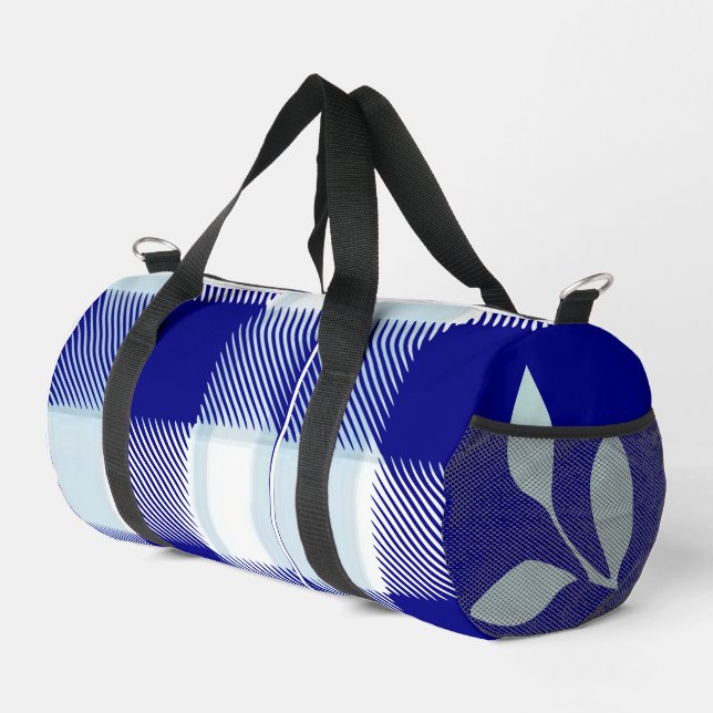 Blau kariert duffle bag (Rechte Ecke)