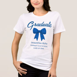 Blau kariert gebogene Abschlussfeier Tri-Blend Shirt