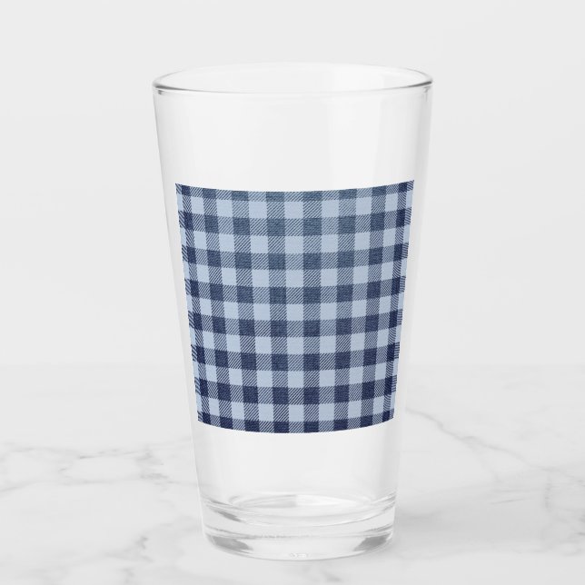 Blau Kariert Glas (Vorderseite)