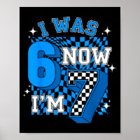 Blau Kariert Ich war 6 Ich bin 7 Lustig 67 Geburts