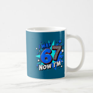 Blau kariert ich war 6 jetzt bin ich 7 Geburtstag Kaffeetasse