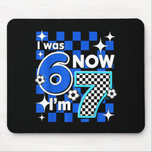 Blau kariert Ich war 6 jetzt bin ich 7 Geburtstag Mousepad