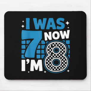 Blau kariert ich war 7 jetzt bin ich 8 Geburtstags Mousepad