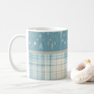 Blau Kariert Kaffeetasse