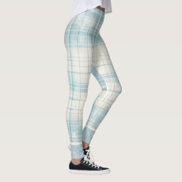 Blau Kariert Leggings