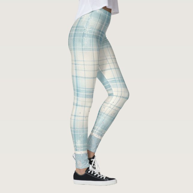 Blau Kariert Leggings (Rechts)
